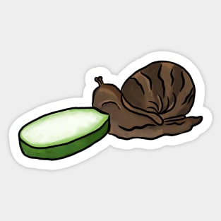 Snail Eating Cucumber Meme Sticker